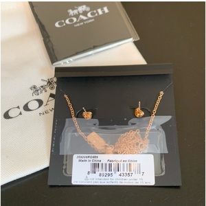 Coach necklace and earrings